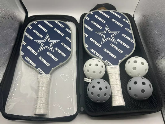 Parrot Paddles Carbon Fiber Dallas Cowboys Pickleball Paddle Set w/Case (NFL)
