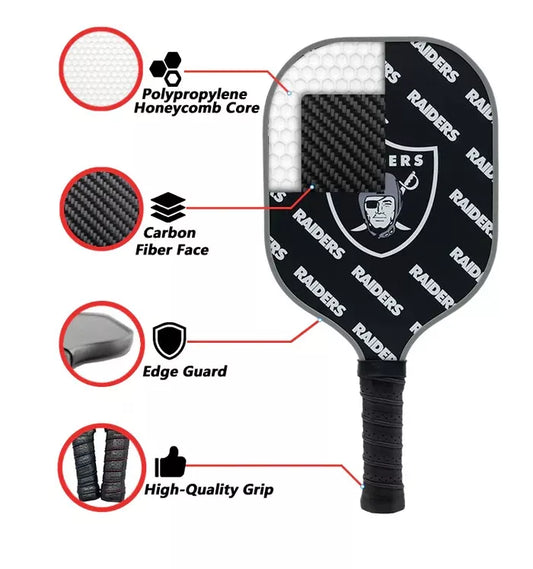 Parrot Paddles Carbon Fiber Las Vegas Raiders Pickleball Paddle 12MM Thick (New)