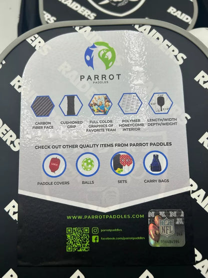 Parrot Paddles Carbon Fiber Las Vegas Raiders Pickleball Paddle Set w/Case