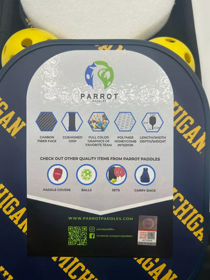 Parrot Paddles Michigan Wolverines Pickleball Paddle Set (New in Case)