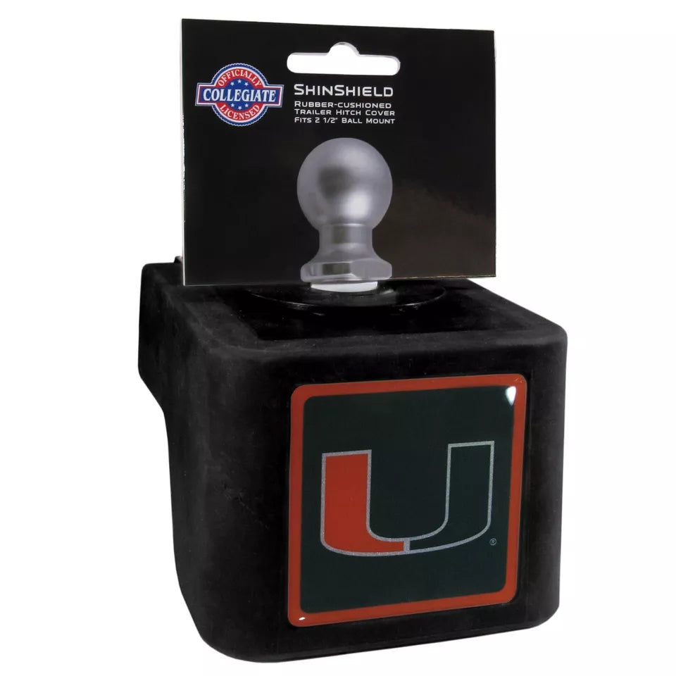 Siskiyou Gifts Miami Hurricanes Shin Shield Hitch Cover Fits 2 1/2" Ball Mount, NCAA Licensed