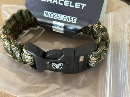Siskiyou Gifts Las Vegas Raiders Camo Survivor Bracelet, NFL Licensed