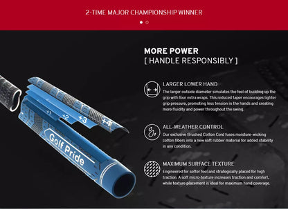 Golf Pride Authentic MCC Plus4 Standard Swing Club Grip Gray/Red