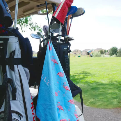 Sweet Rollz Authentic South Beach Flamingo Large 20x40 Golf Bag Towel